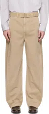 Lemaire Taupe Twisted Belted Jeans In Brown