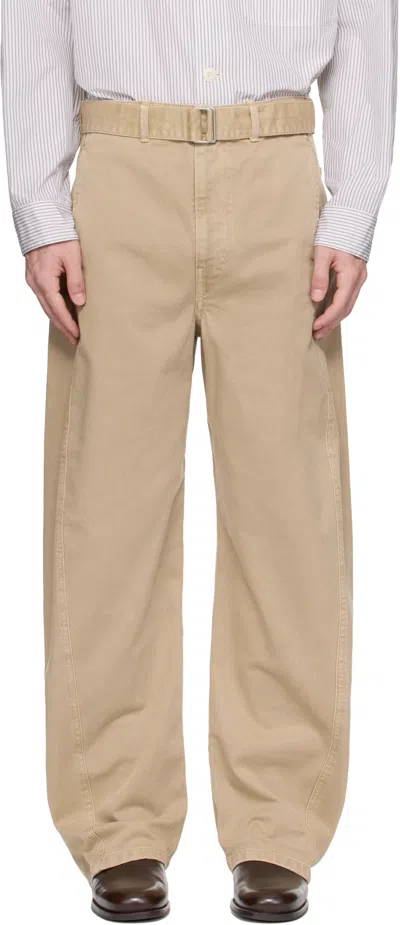 Lemaire Taupe Twisted Belted Jeans