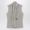 Lemaire Taupe Wool Blend Waistcoat Women In Gray