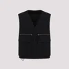 Lemaire Tailored Black Cotton Vest With V-neckline In Black