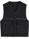 Lemaire Tailored Black Cotton Vest With V-neckline In Black