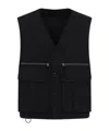 Lemaire Tailored Black Cotton Vest With V-neckline In Black