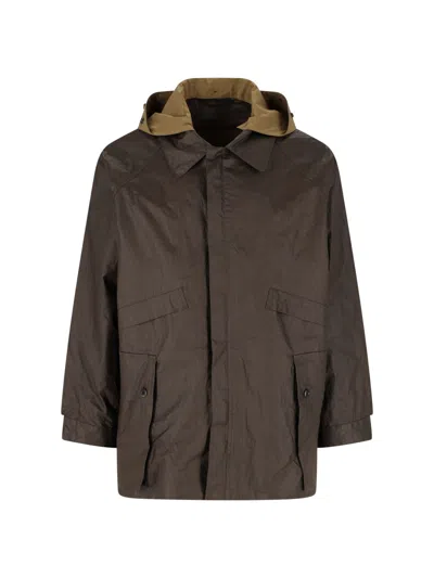 Lemaire Technical Linen Jacket In Brown
