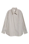 LEMAIRE THE DOUBLE POCKET RELAXED FIT STRIPE BUTTON-UP SHIRT