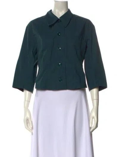 Pre-owned Lemaire Three-quarter Sleeve Crop Top In Green