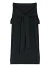 Lemaire Tie-around Ribbed Midi Skirt In Gray