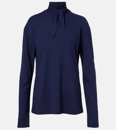 Lemaire Tie-detail Cotton Top In Blue