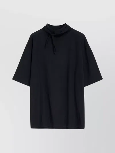 Lemaire Tie Detail Crew Neck T-shirt In Black