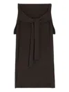Lemaire Tie-detail Ribbed Midi Skirt In Brown