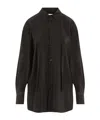 Lemaire Long-sleeved Shirt With Tie In Black