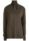 Lemaire Tie-embellished Cotton Top In Brown