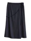 Lemaire Tie-fastening Wrap Maxi Skirt In Black