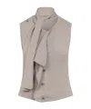 Lemaire Asymmetrical Sleeveless Cardigan Scarf Collar In Brown