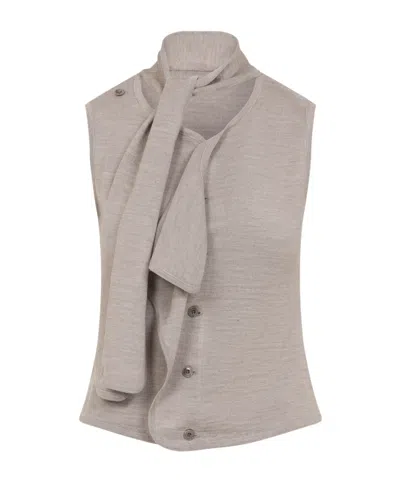 LEMAIRE TIE-NECK ASYMMETRICAL-DESIGN KNITTED TOP