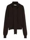 Lemaire Tie-neck Button-detail Top In Brown
