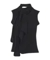 Lemaire Anthracite Grey Wool Asymmetrical Sleeveless Cardigan In Gray