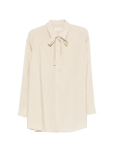 Lemaire Tie-neck Shirt In Neutral