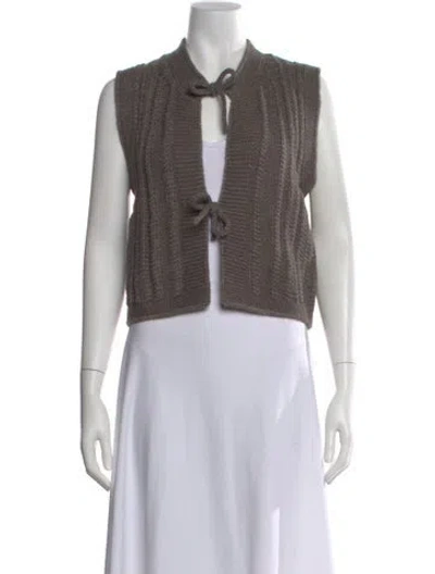 Pre-owned Lemaire Tie Neck Sweater In Gray