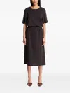 Lemaire Belted Cotton Maxi T-shirt Dress In Black