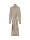 Lemaire Tie-waist Turtleneck Dress Light Taupe In Neutral