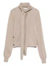 Lemaire Tied-neck Button-detail Top In Neutral