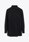 Lemaire Long Sleeves Shirt And Tie Detail In Black
