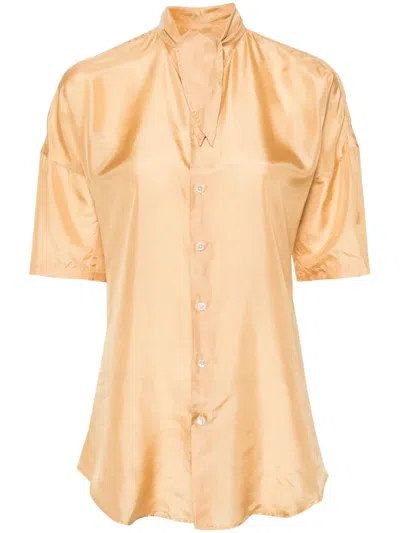 Lemaire Tied Silk Shirt In Gelb
