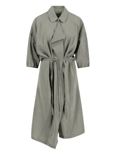 Lemaire Tied Waist Asymmetrical Midi Shirt Dress In Gray | ModeSens