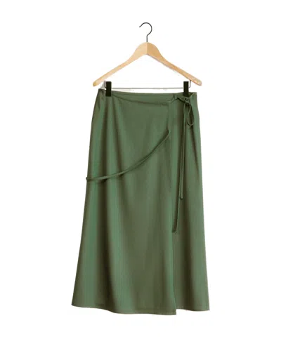Lemaire Tied-waist Wrapped Midi Skirt In Green