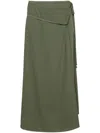 Lemaire Womens Smoky Green Tailored Mid-rise Wool Midi Skirt In 绿色