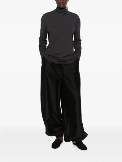 Lemaire Tie-fastening T-shirt In Gray