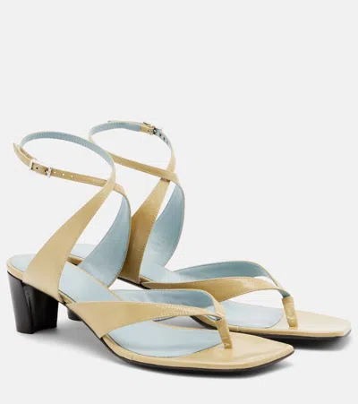 Lemaire Tong Leather Sandals In Neutral