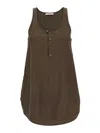 Lemaire Tank Top With Bias Cut And Scoop Hem In Brown