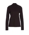 Lemaire Long Sleeved Top With Scarf Detail In Black