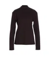 Lemaire Long Sleeved Top With Scarf Detail In Black