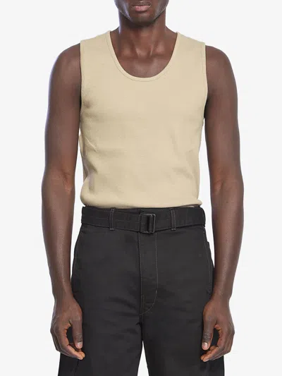Lemaire Ribbed Tank Top In Green