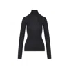 Lemaire Fitted Long-sleeve Black Wool Top In Black