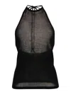 Lemaire Knit Sleeveless Top Open Back In Black