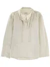 Lemaire High-neck Drawstring Blouse In Neutral