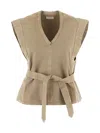 Lemaire Beige Denim Chasuble Top In Beige