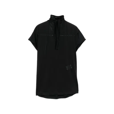 Lemaire Tie-neck T-shirt In Black