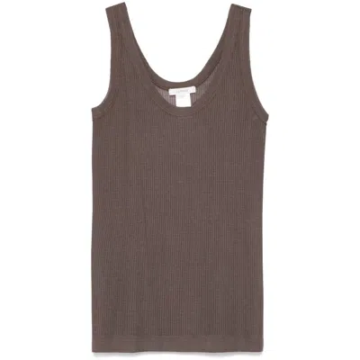 Lemaire Brown Seamless Ribbed Tank Top