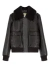 Lemaire Sheepskin-collar Leather Jacket In Brown