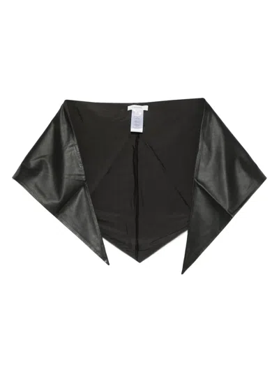 Lemaire Triangle Leather Scarf In Black