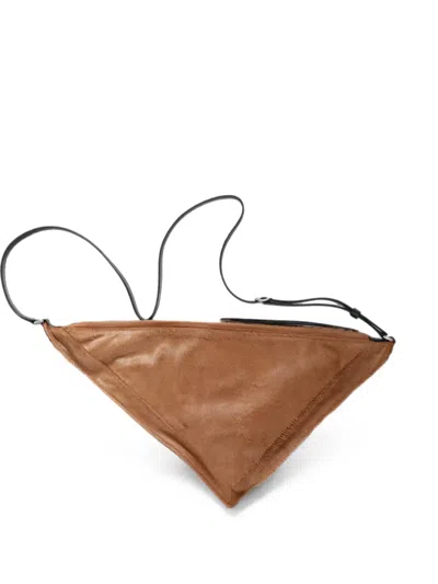 Lemaire Triangle-shape Cross Body Bag In Brown