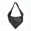 Lemaire Triangular Black Lambskin Crossbody Bag With Padded Strap In White