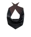Lemaire Triangular Leather Scarf In Brown