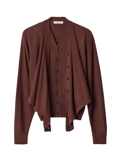 Lemaire Trompe Cardigan Acajou
