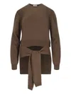 Lemaire Trompe-l'ail Panel Sweater In Brown