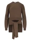 Lemaire Trompe-l'ail Panel Sweater In Brown